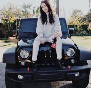 Noah Cyrus on her jeep