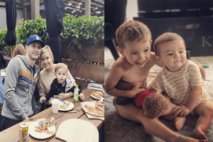 Chelsea Kilgore with her husband and their sons Knox Kai