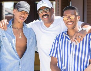Broderick Harvey Jr with his dad and brother