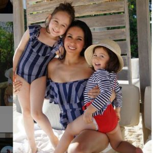 Patricia Azarcoya with her daughter Miranda Scarlett Schneider and Madeline Robbie Schneider