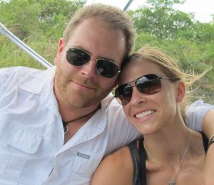 Josh Gates with his wife