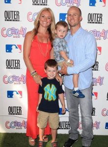 Brett Gardner with his wife and kids