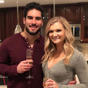 Mike Tauchman with his wife