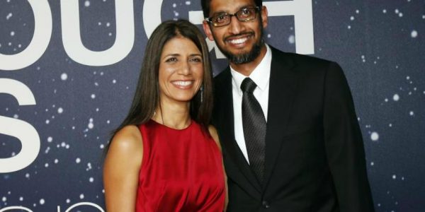 Anjali Pichai with her husband