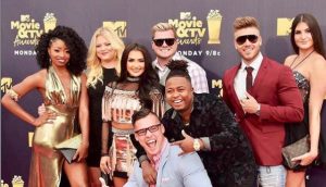Candace Rice with her friends at an MTV award