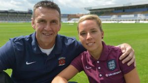 Jordan Nobbs with her father