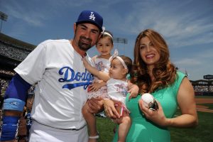 Adrian Gonzalez with his family