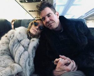 Aliette Opheim with Dennis Quaid
