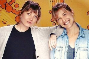 Nicki Clyne with her partner Allison