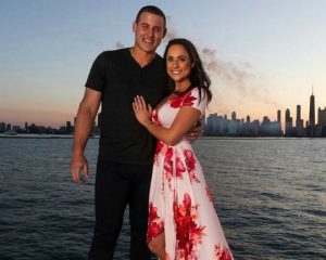 Anthony Rizzo with his wife, Emily Vakos