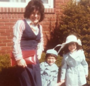 Tamsen Fadal with her mother and brother while she was young