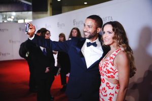 Sean Fletcher with his wife, Luned Tonderai