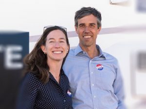 Amy Hoover Sanders with her husband Beto