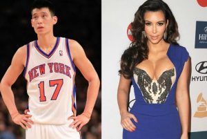Jeremy Lin with Kim Kardashian