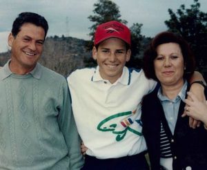 Sergio Garcia with his father, Victor, and mother, Consuelo