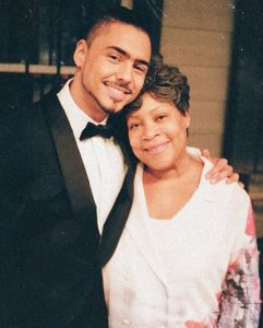 Quincy Brown with his grand mother