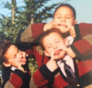 Klay Thompson with his brothers