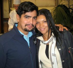 Aaron Sanchez with his ex-wife, Ife