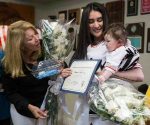 Late Jose Fernandez's Mother, wife and daughter