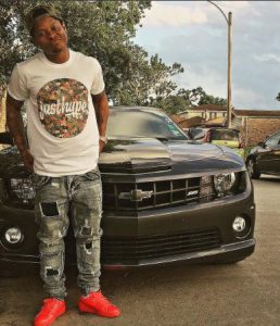 Jason Mitchell with his car