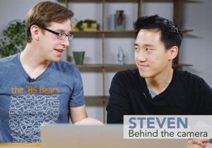 Steven Lim with his friend