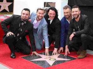 Chris Kirkpatrick with his band members
