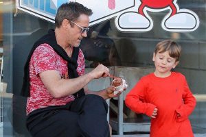 Exton with his father Robert
