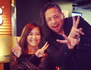 Shinsuke Nakamura with his wife, Harumi Maekawa