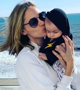 Elizabeth Masucci with her child