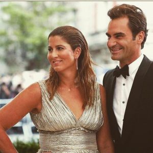 Roger Federer with his wife, Mirka Federer
