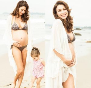 Marielle Hadid with her daughter in the pregnancy period