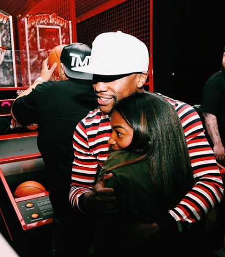 Jirah Mayweather with her father, Floyd Mayweather Jr.