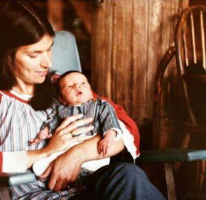 Pablo Schreiber with his mother during his childhood