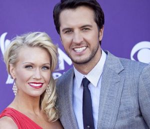 Luke Bryan with his wife