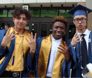 Jabez on his graduation with his friends