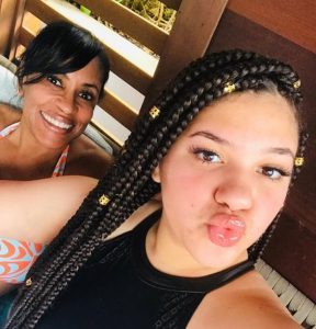 Kennedy with her mother
