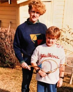 Cole Cubelic with his mother, Christy during his childhood