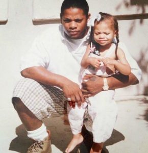 Erin Bria Wright childhood photo with her late father