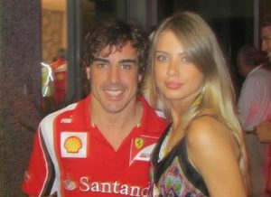 Xenia Tchoumitcheva with her rumored boyfriend, Fernando Alonso