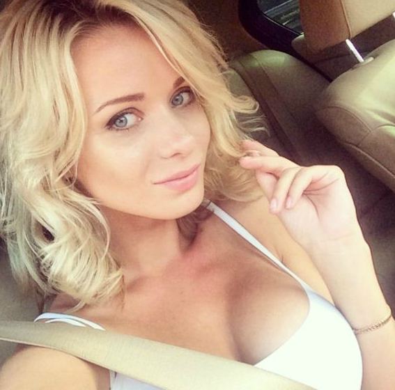 Ekaterina Enokaeva on her car
