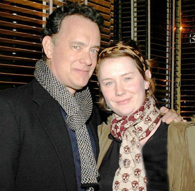 Elizabeth Ann Hanks with her father, Tom Hanks