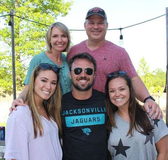 Gardner Minshew with his parents, and two sisters