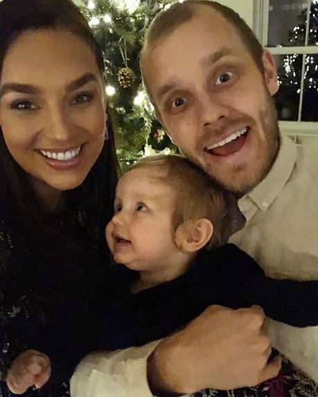 Teemu Pukki with his wife, Kirsikka Laurikko and their child
