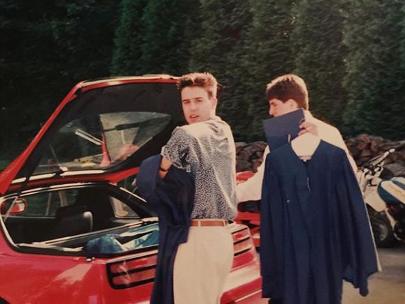 Coby Ryan McLaughlin with his friends in his teen age