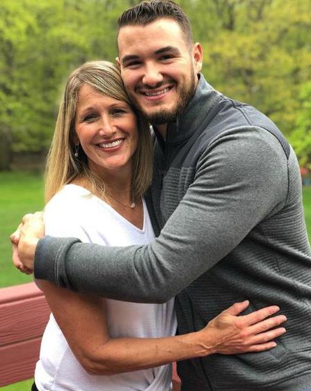 Mitch Trubisky with his mother, Jeanne Trubisky