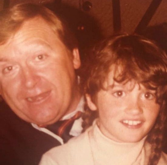 Robin Tunney with her father during her childhood