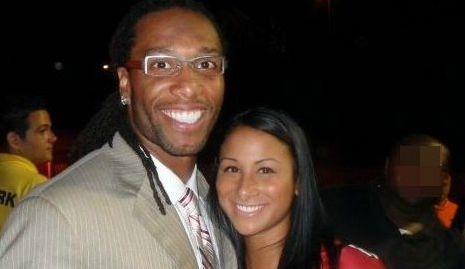 Larry Fitzgerald R Wife Melissa Attends Stock Photo 1310610575