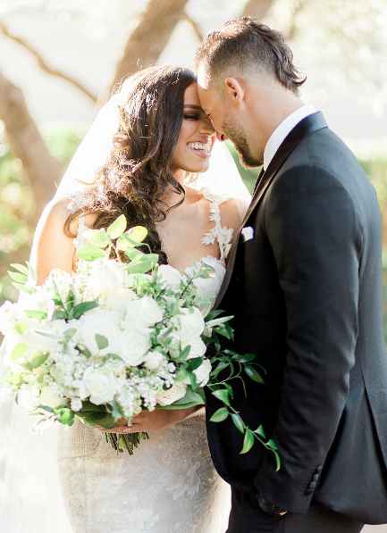 Charlise & George Springer's Wedding Kiss