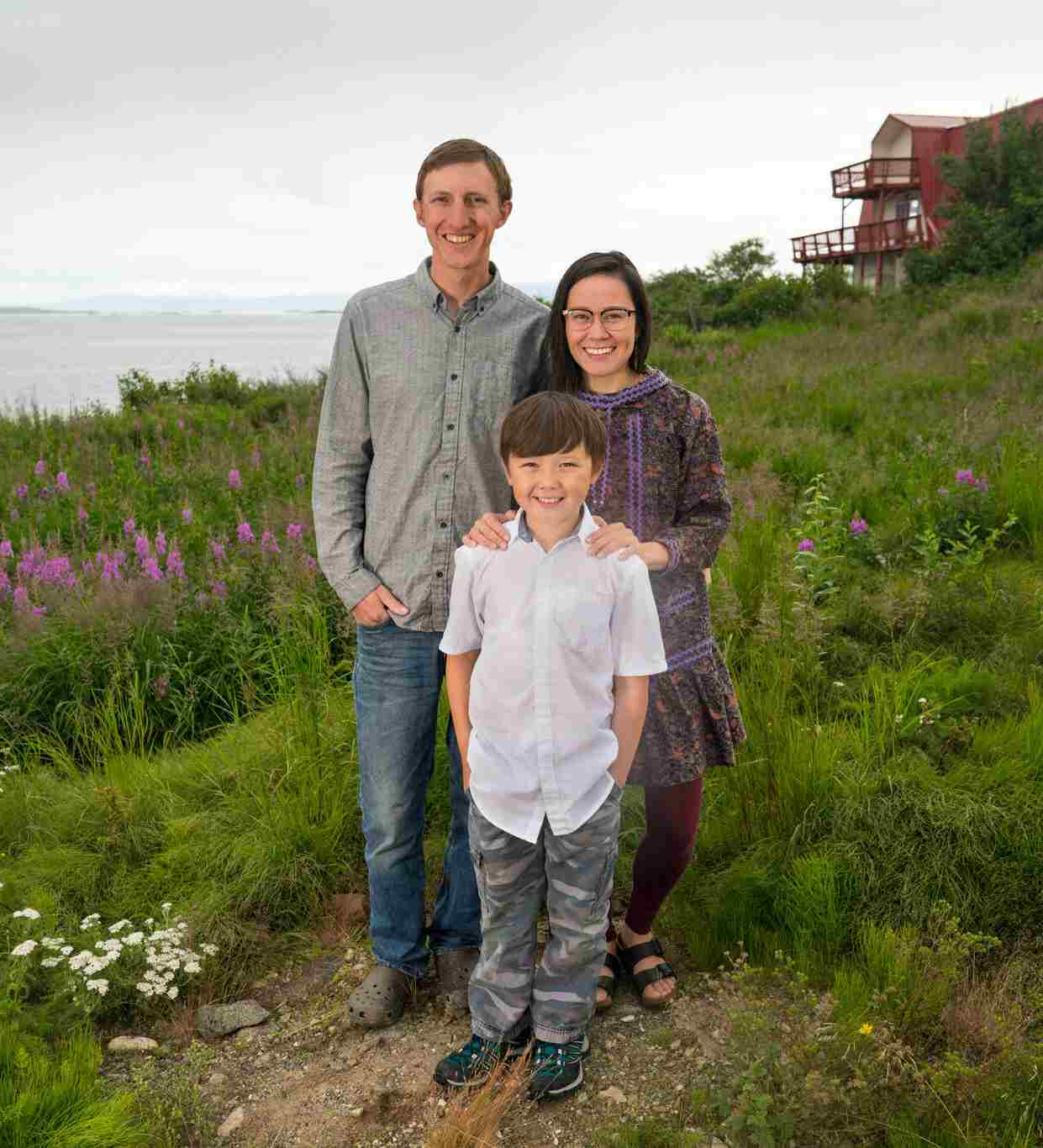 Martha Mae Salitan com seu marido e filhos