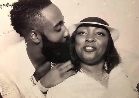 James Harden with his mother, Monja Wills